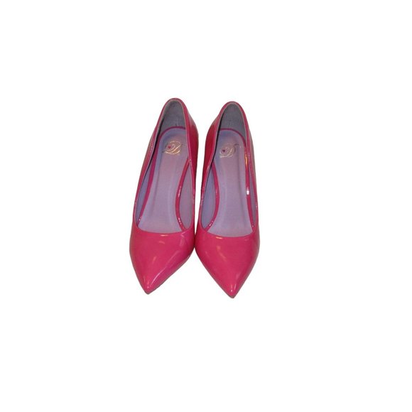 *Heart in D 'Barbie' Bubble Gum Pink Pointed Toe Stiletto Pumps Patent Leather - Picture 3 of 7